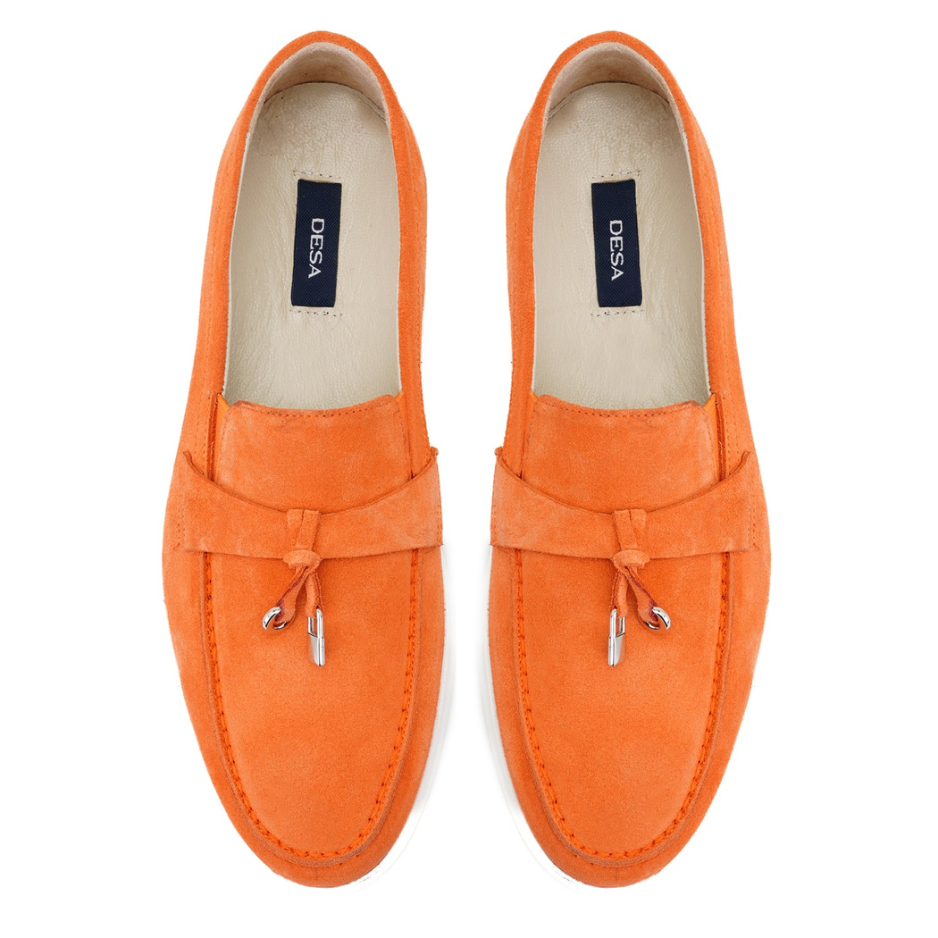 Kaitlin Turuncu Erkek Süet Deri Loafer