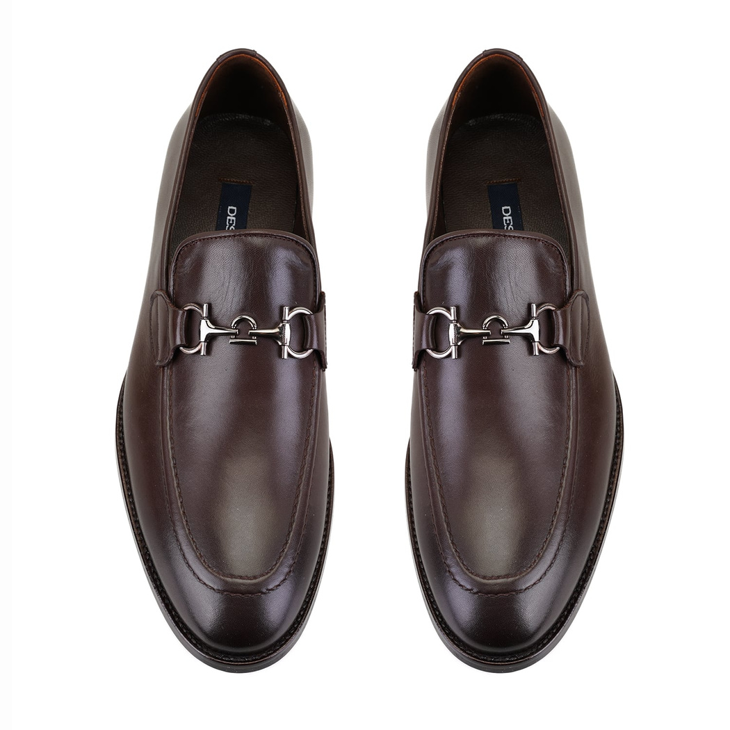 Kane Kahve Erkek Toka Aksesuarlı Deri Klasik Ayakkabı