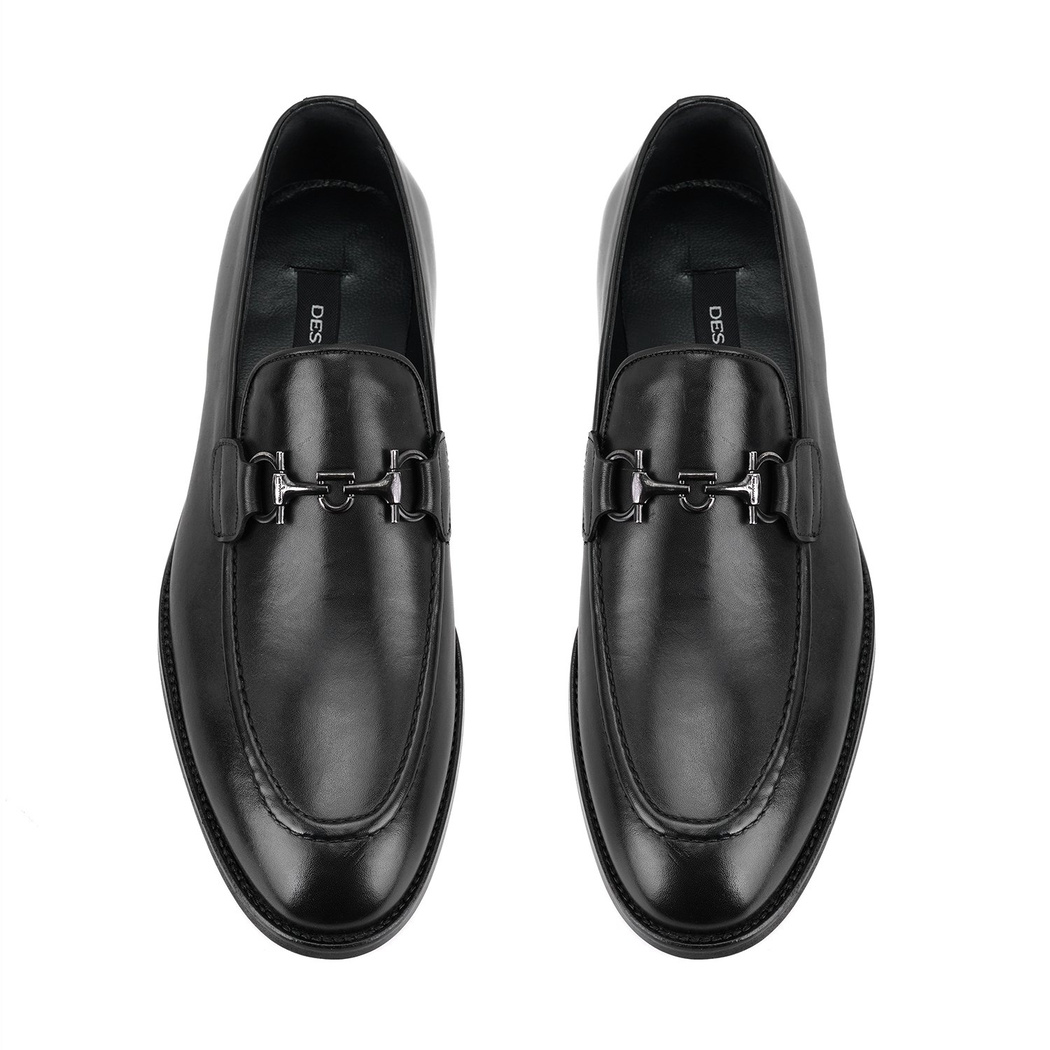 Kane Siyah Erkek Toka Aksesuarlı Deri Klasik Ayakkabı