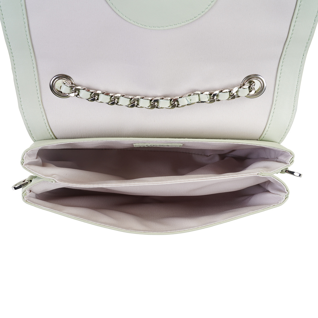 Karla Yeşil Kadın Deri Omuz Çantası