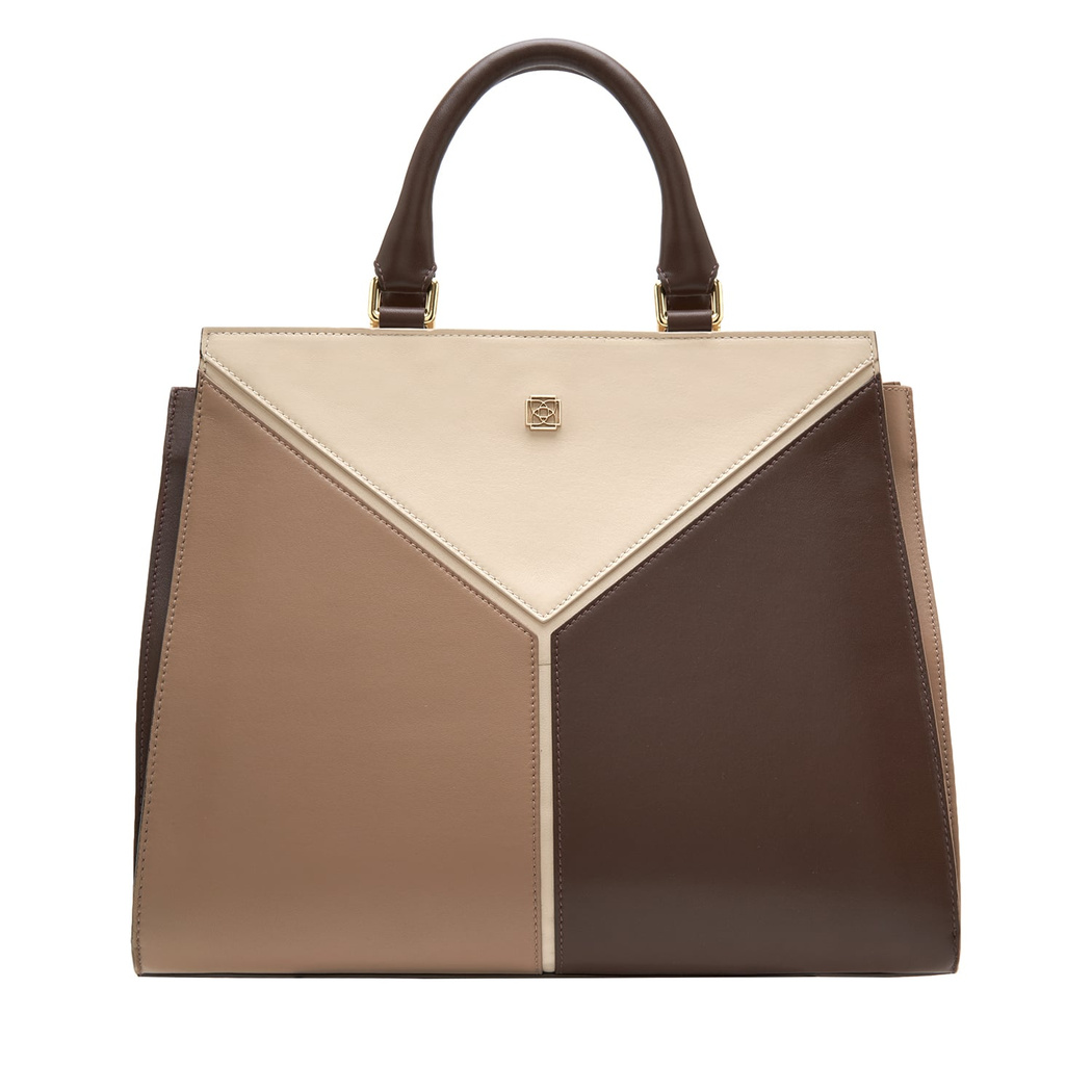 Karmen Krem Kadın Kroko Baskılı Deri El Çantası