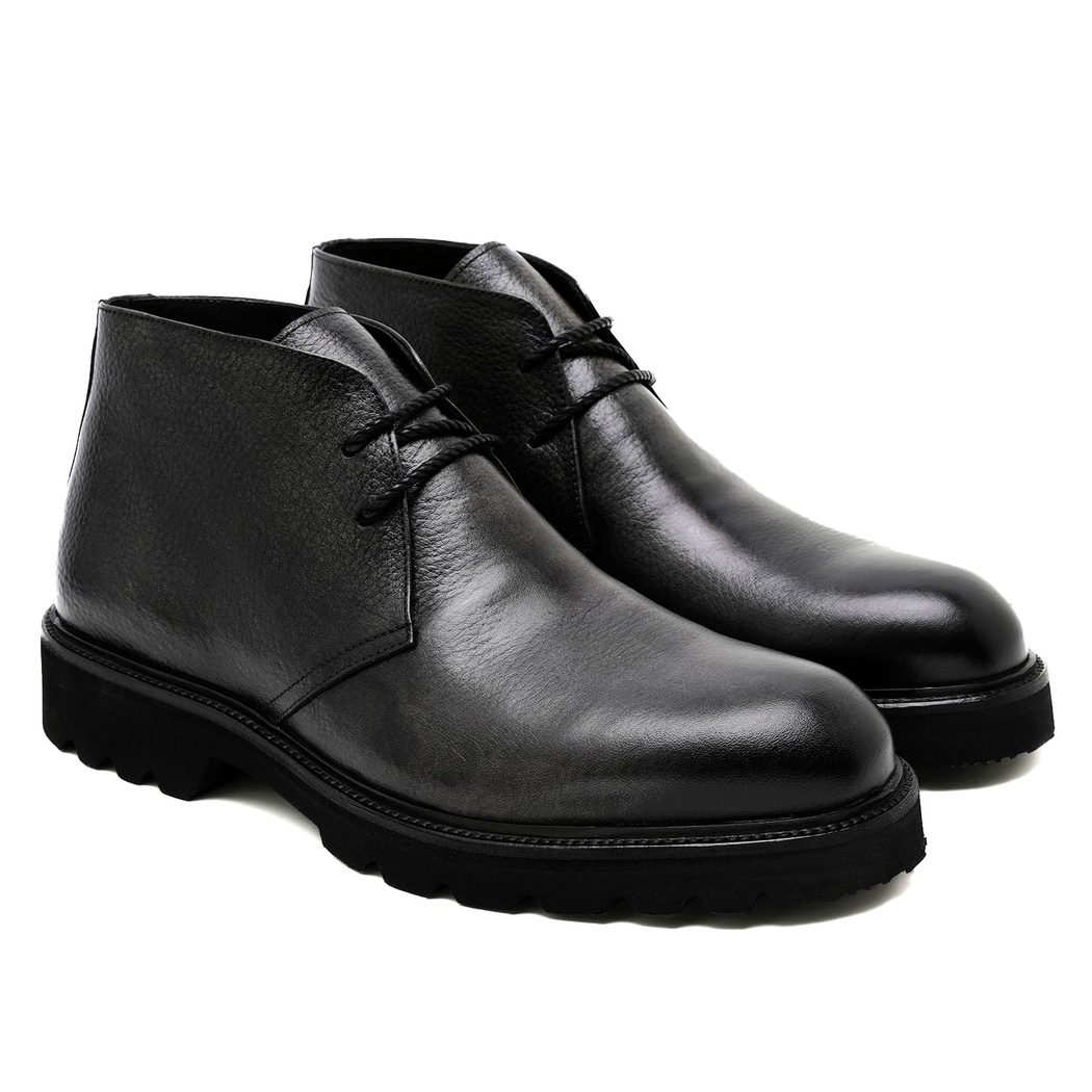 Karola Siyah Erkek Deri Bot