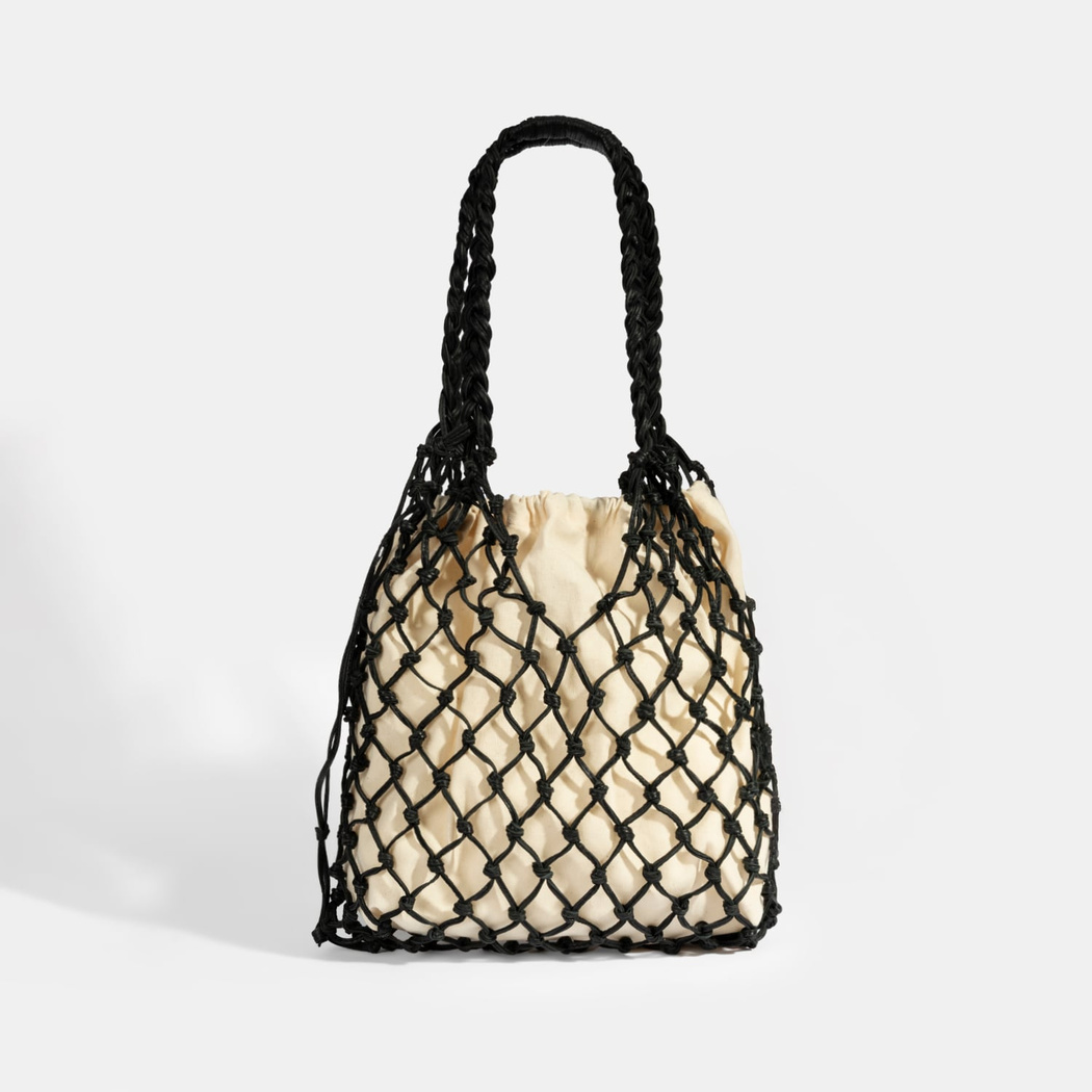 KEDV Mimozalı Deri Örgü Çanta