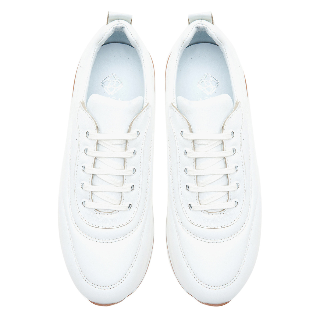 Keenan Beyaz Kadın Deri Spor Ayakkabı