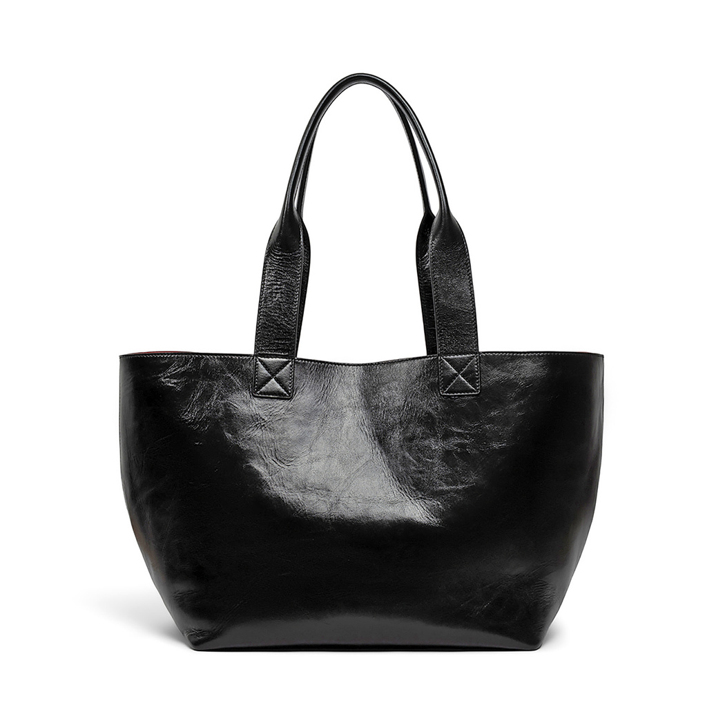 KeinxDesa Siyah Deri Omuz Çantası 