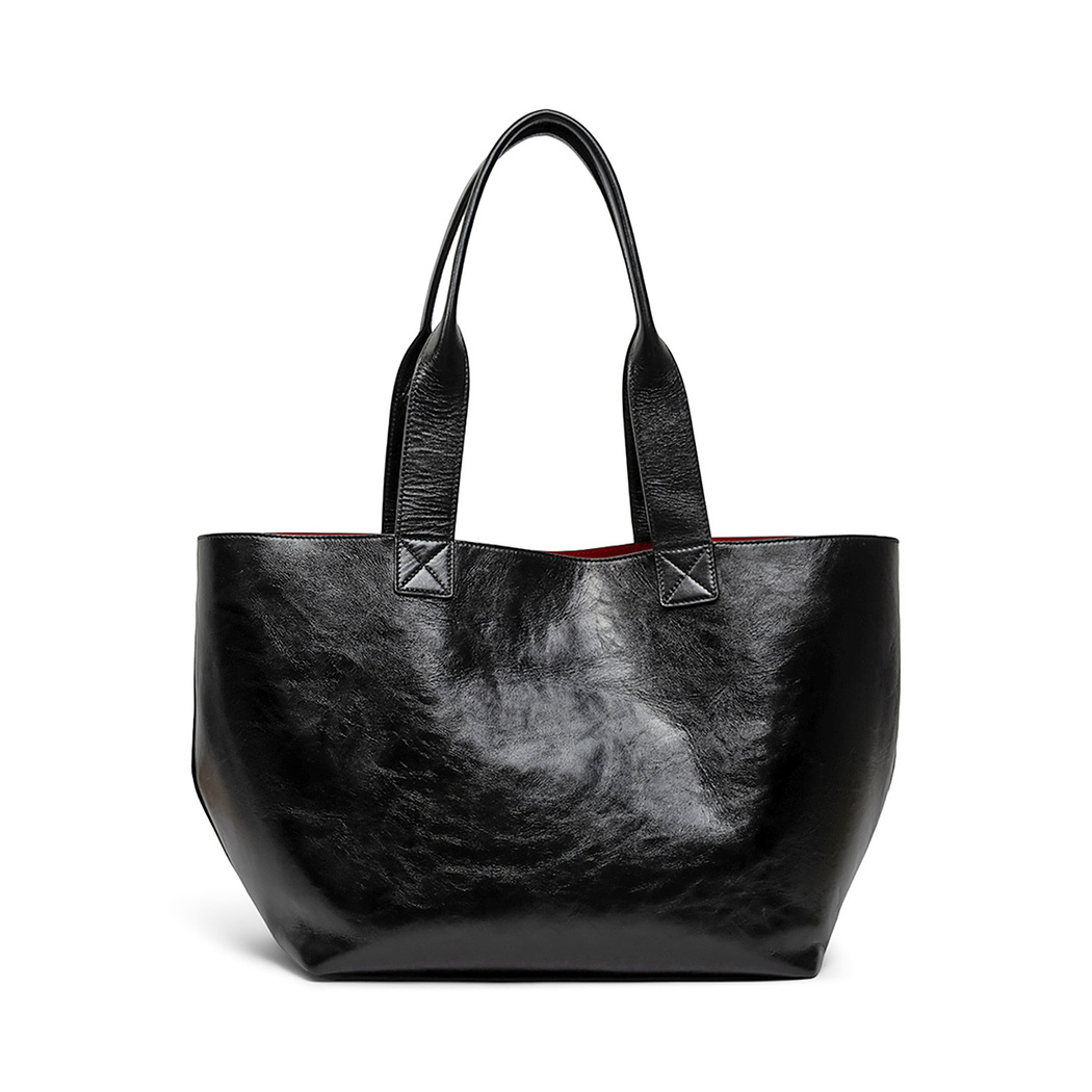 KeinxDesa Siyah Deri Omuz Çantası 