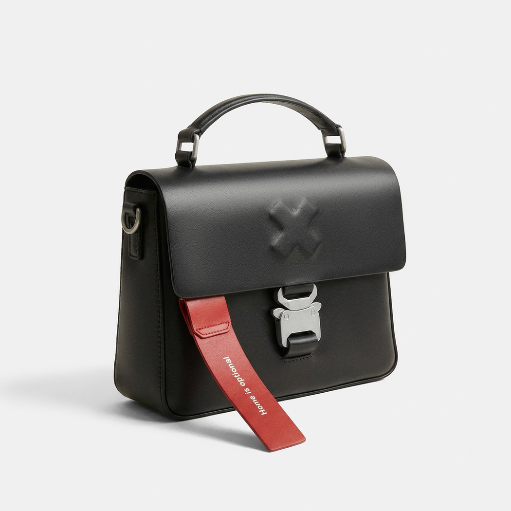 KeinxDesa Siyah Deri Postacı Çantası