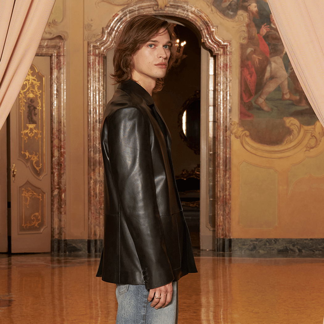 KeinxDesa Siyah Erkek Deri Ceket