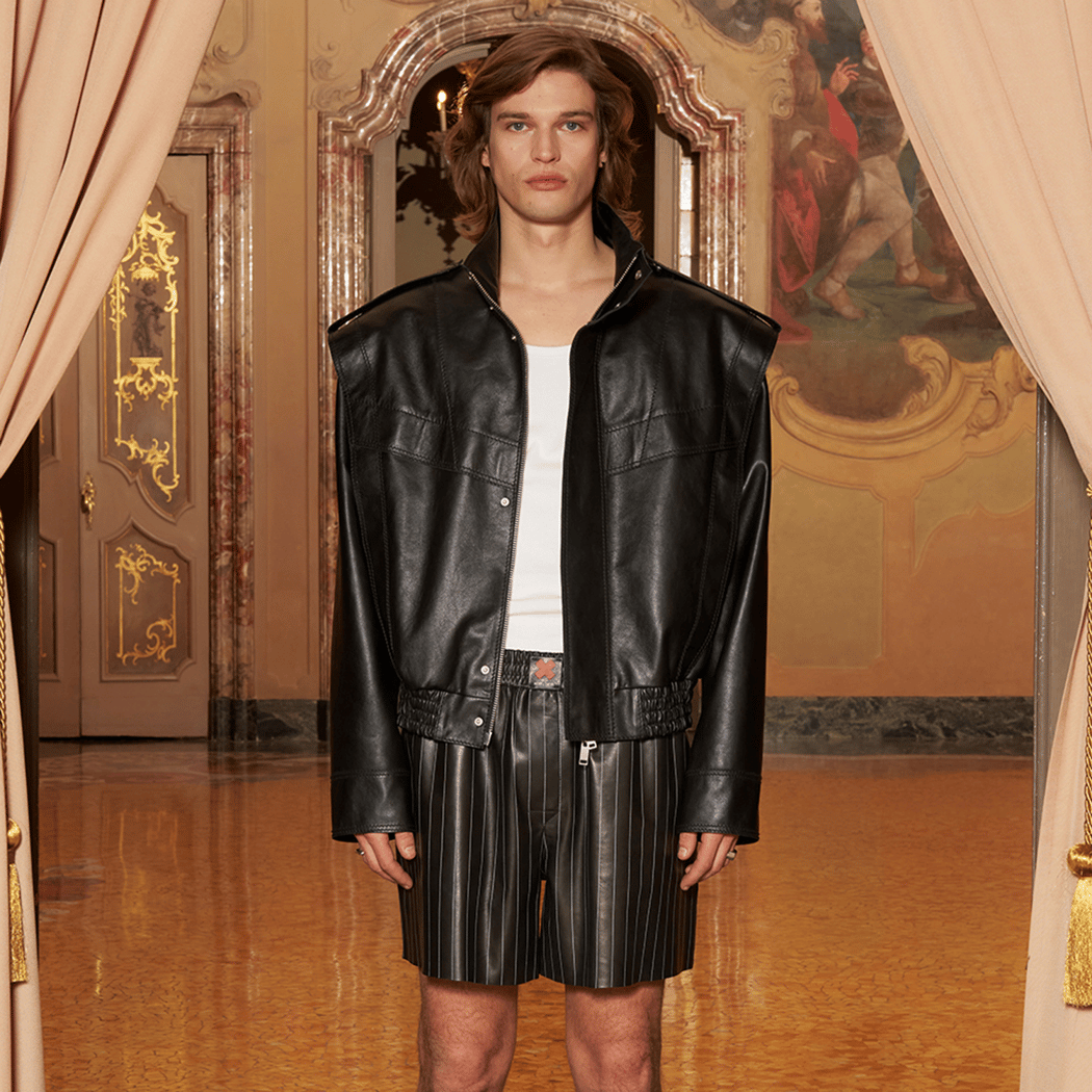 KeinxDesa Siyah Unisex Deri Şort 