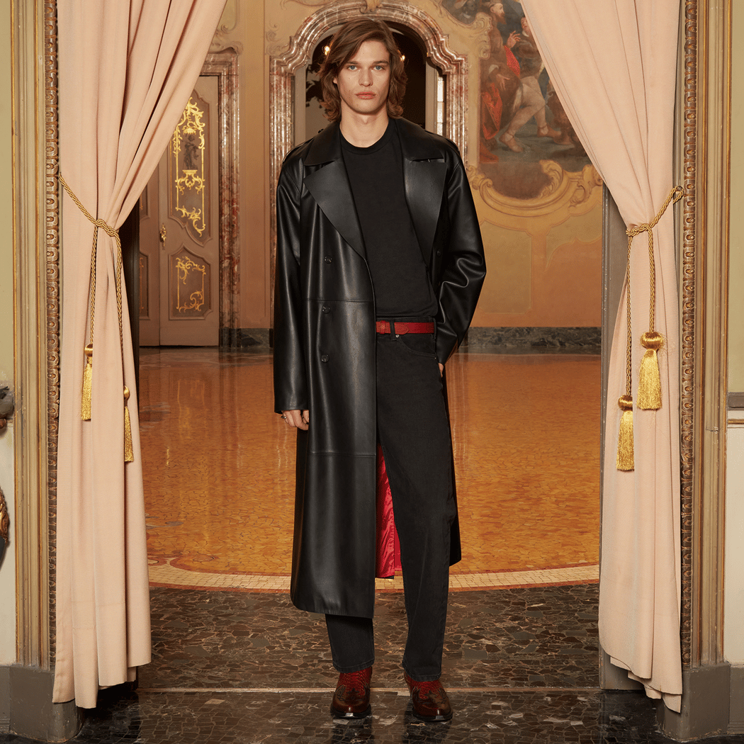 KeinxDesa Siyah Unisex Deri Trençkot