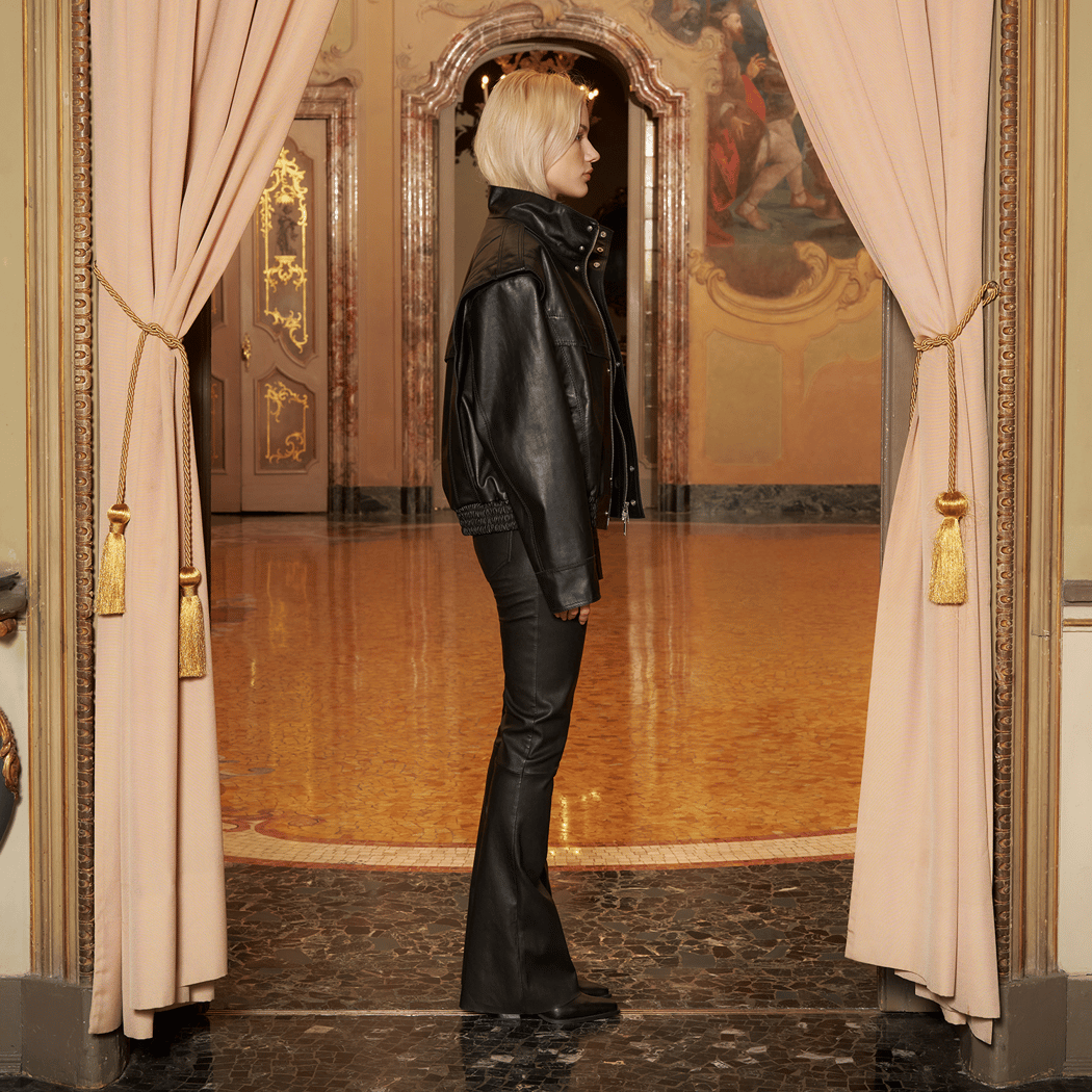 KeinxDesa Siyah Unisex Oversize Deri Ceket 