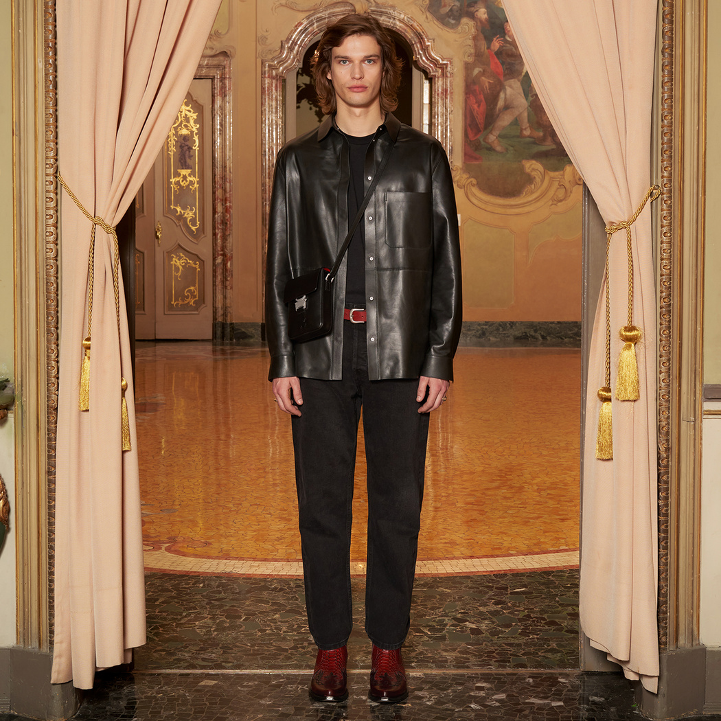 KeinxDesa Siyah Unisex Oversize Deri Gömlek