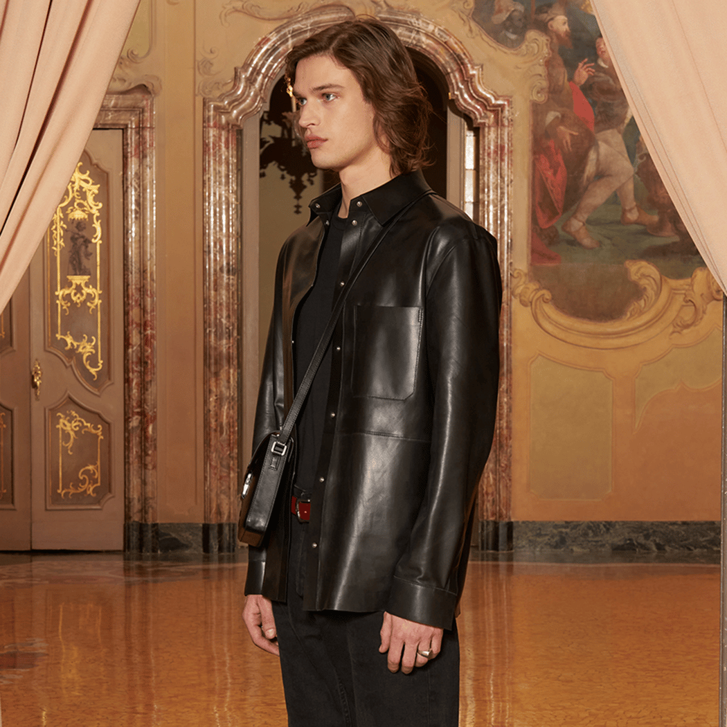 KeinxDesa Siyah Unisex Oversize Deri Gömlek