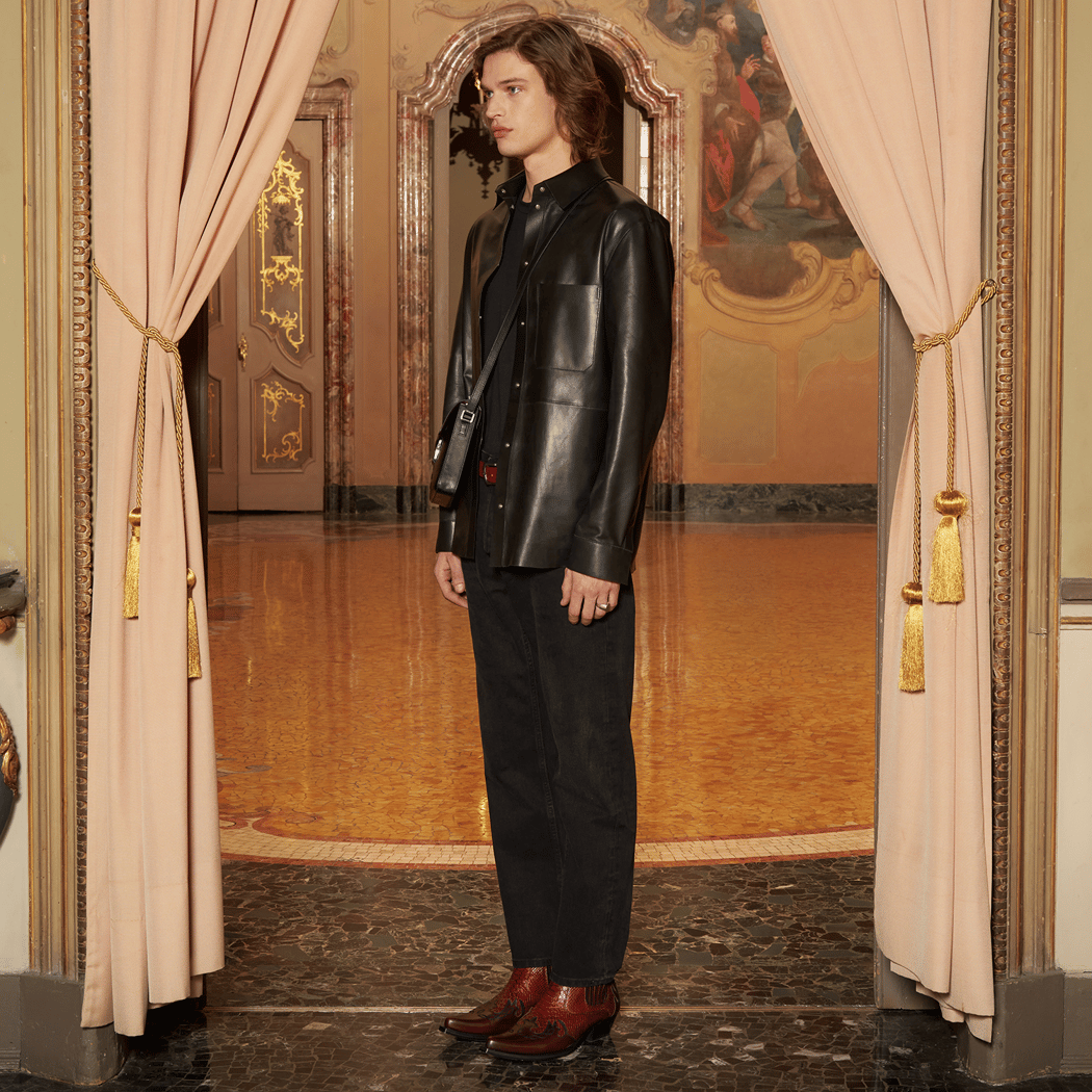 KeinxDesa Siyah Unisex Oversize Deri Gömlek