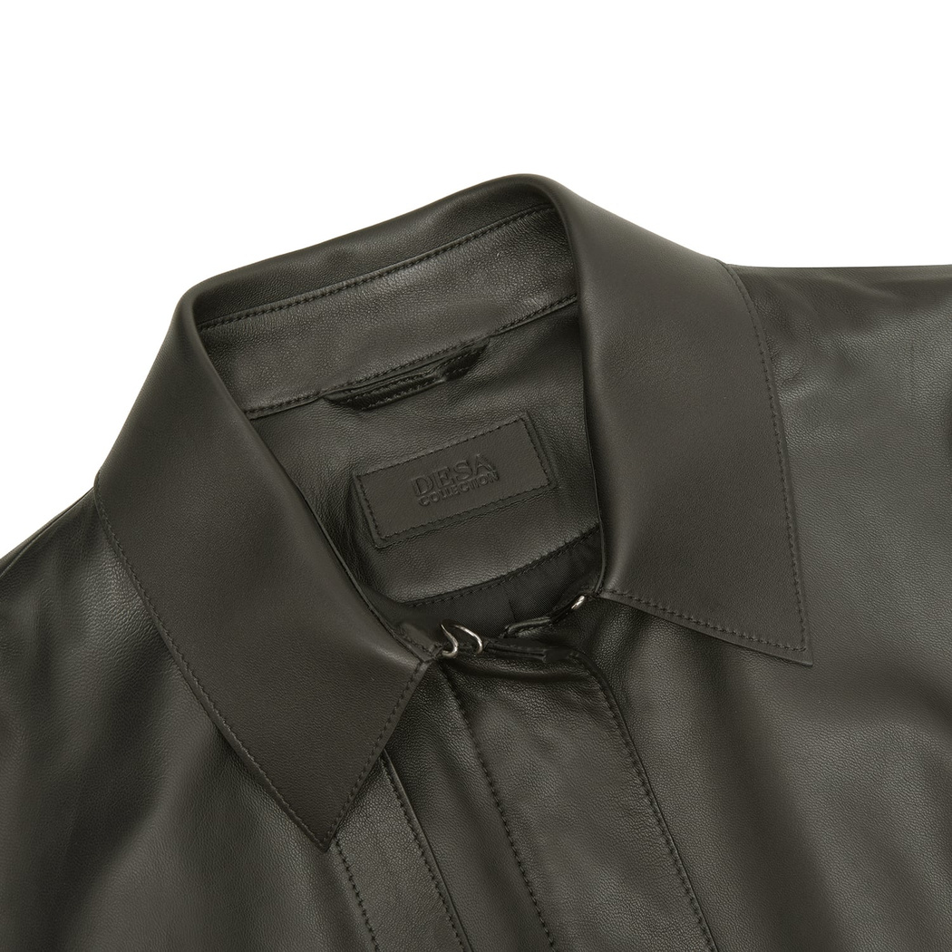 Kelly Yeşil Kadın Deri Trençkot