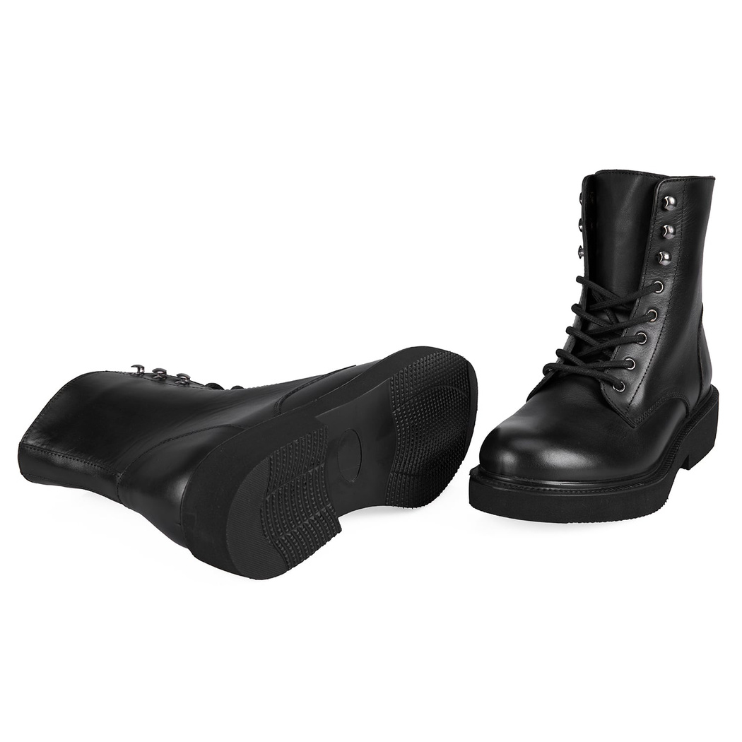 Kenia Siyah Kadın Fermuarlı Deri Bot