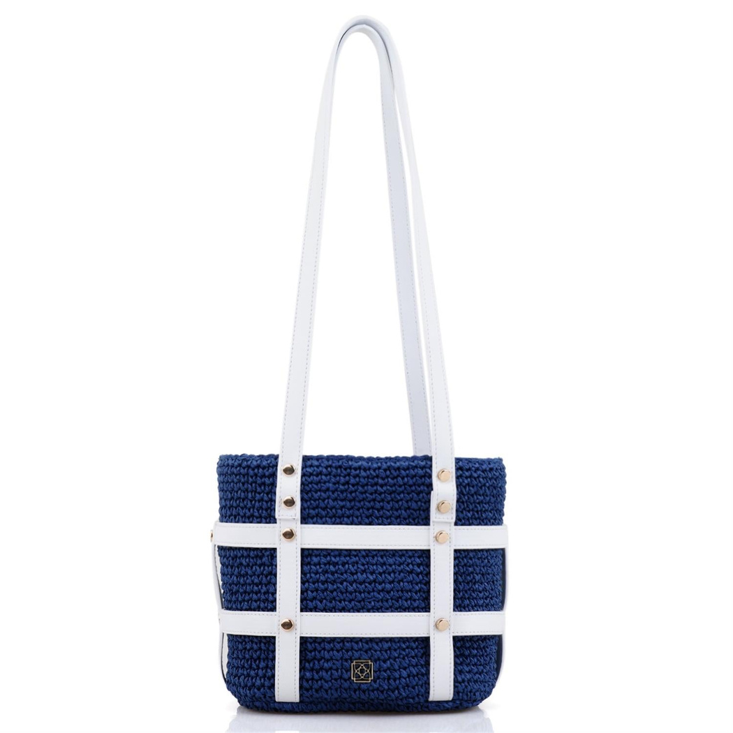 Kenyon Lacivert Kadın Hasır Omuz Çantası