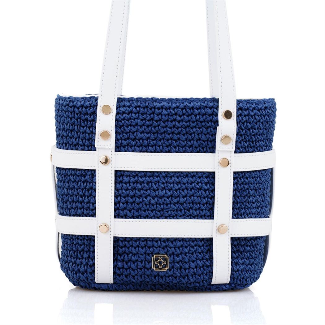 Kenyon Lacivert Kadın Hasır Omuz Çantası