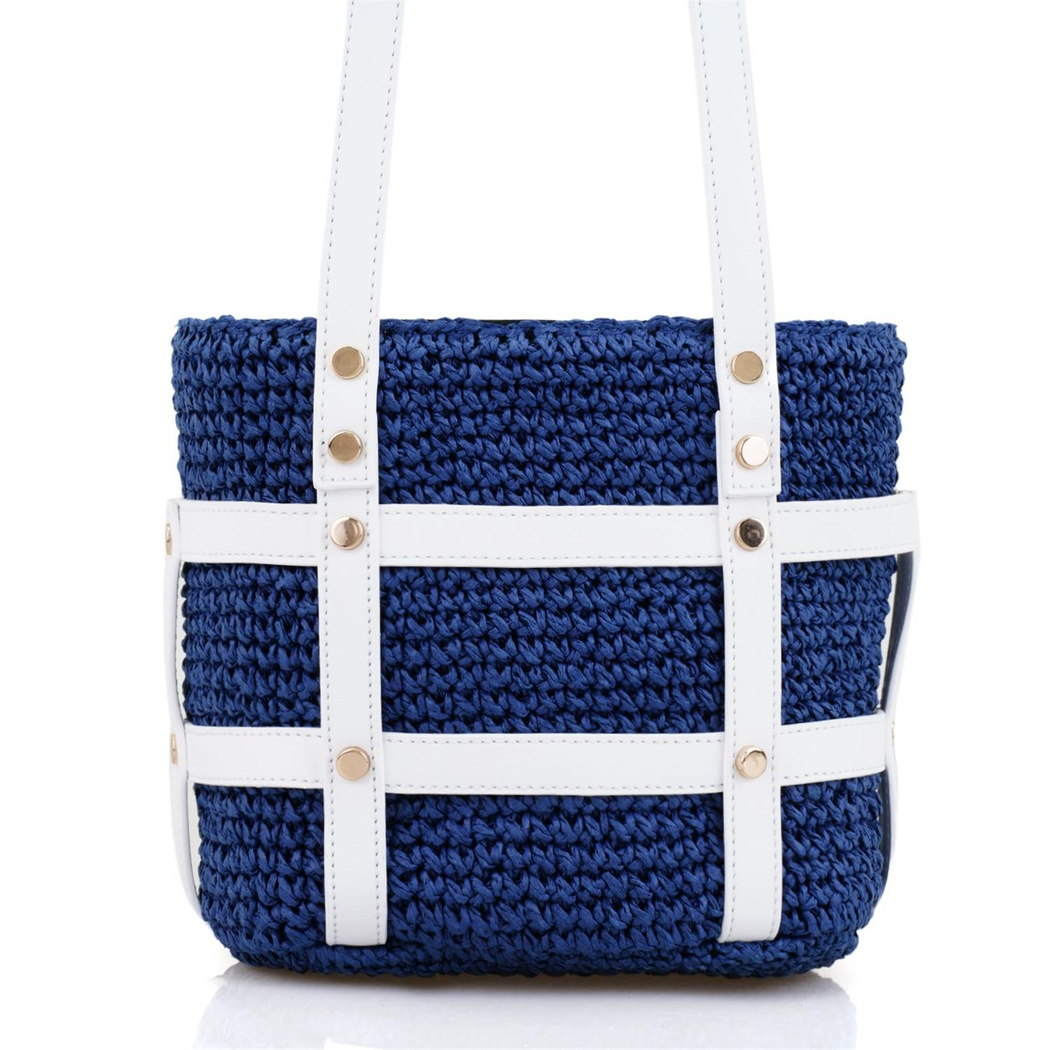 Kenyon Lacivert Kadın Hasır Omuz Çantası