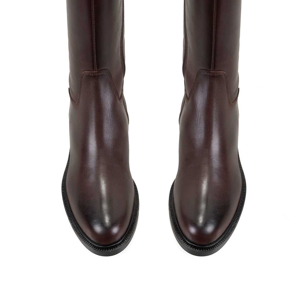 Kiar Koyu Kahve Kadın Deri Çizme