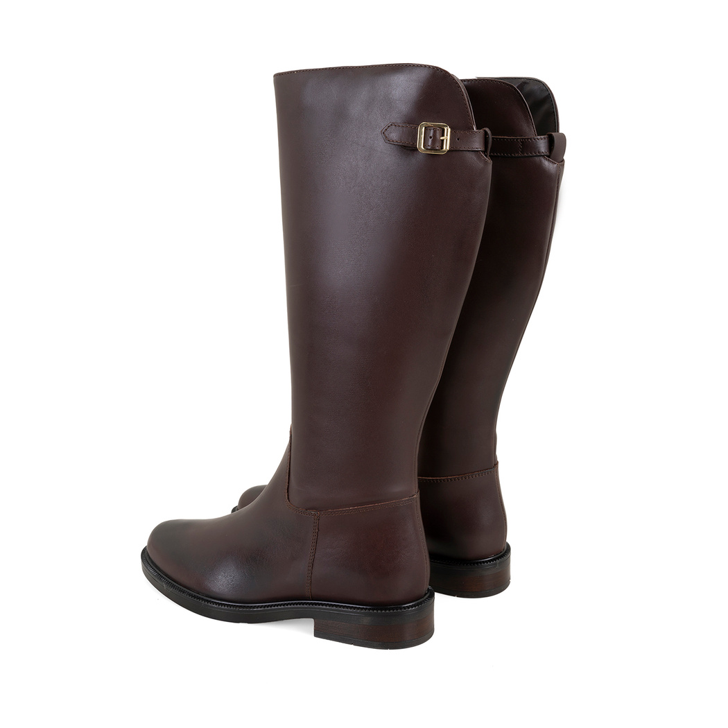 Kiar Koyu Kahve Kadın Deri Çizme