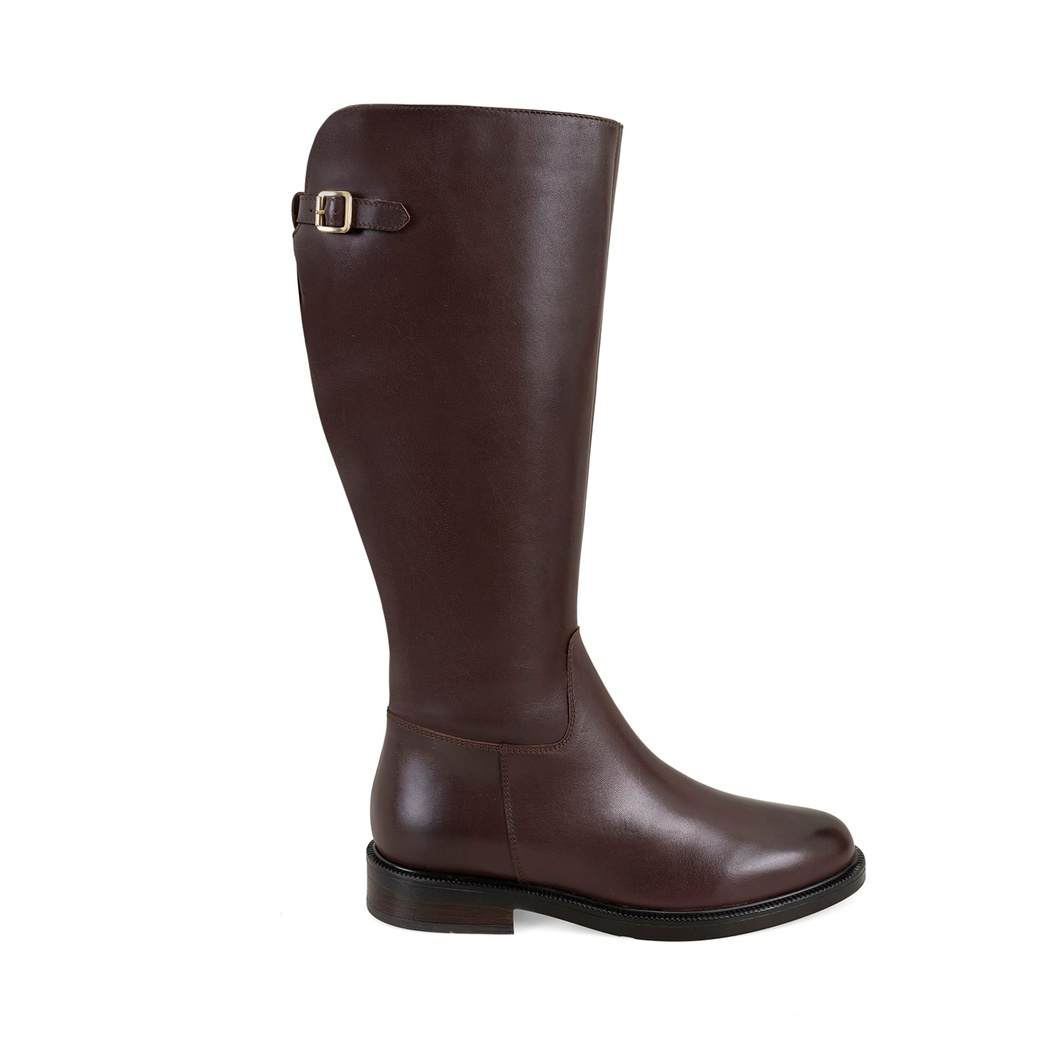 Kiar Koyu Kahve Kadın Deri Çizme