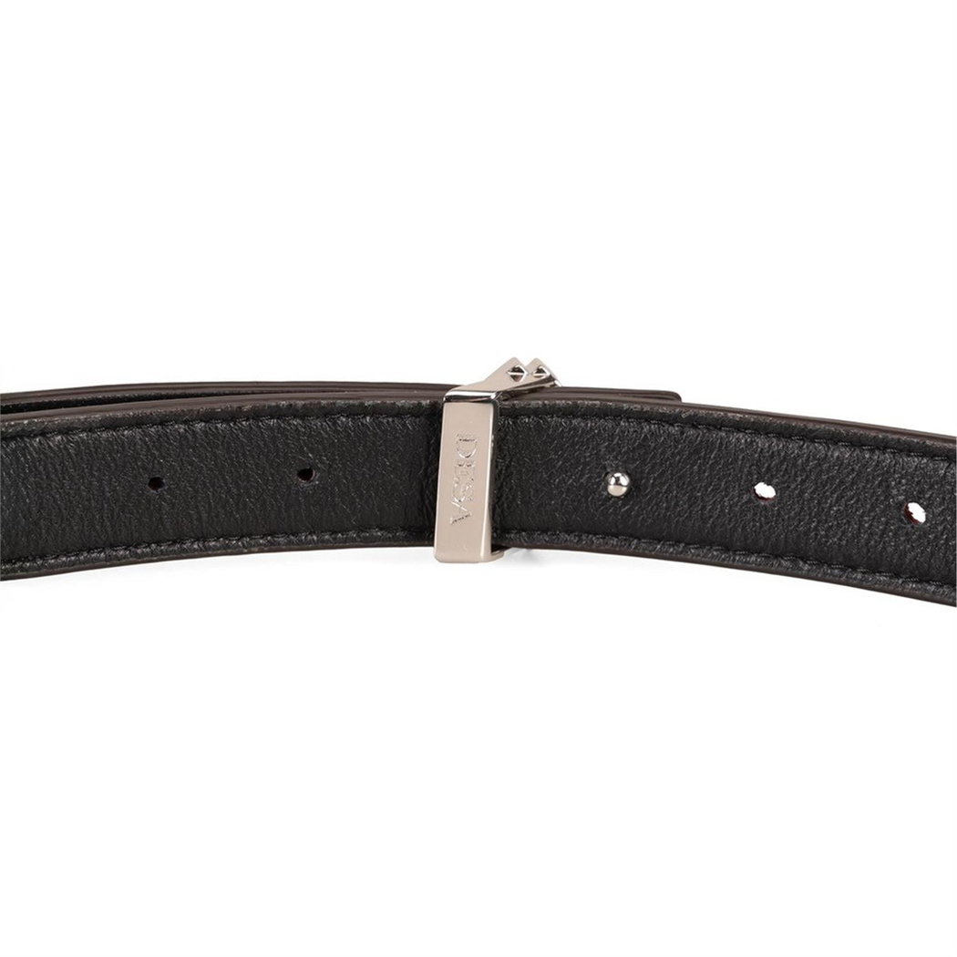 Kieran Bordo/Siyah Kadın Çift Taraflı Nikel Tokalı Deri Kemer