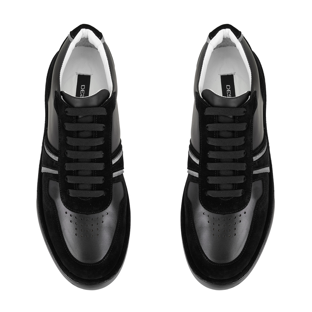 Kirk Siyah Erkek Deri Spor Ayakkabı