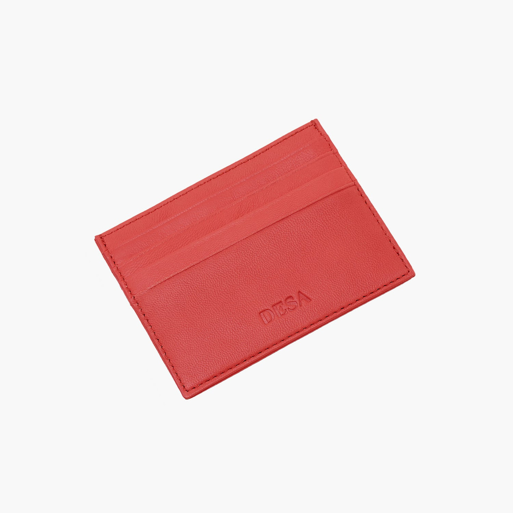 Kırmızı Kadın Deri Kartlık