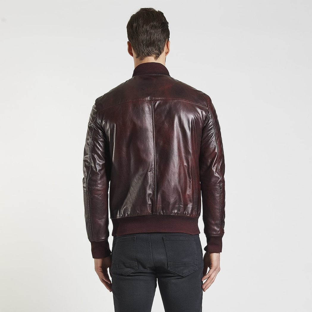 Kırmızı Rufio Erkek Deri Mont