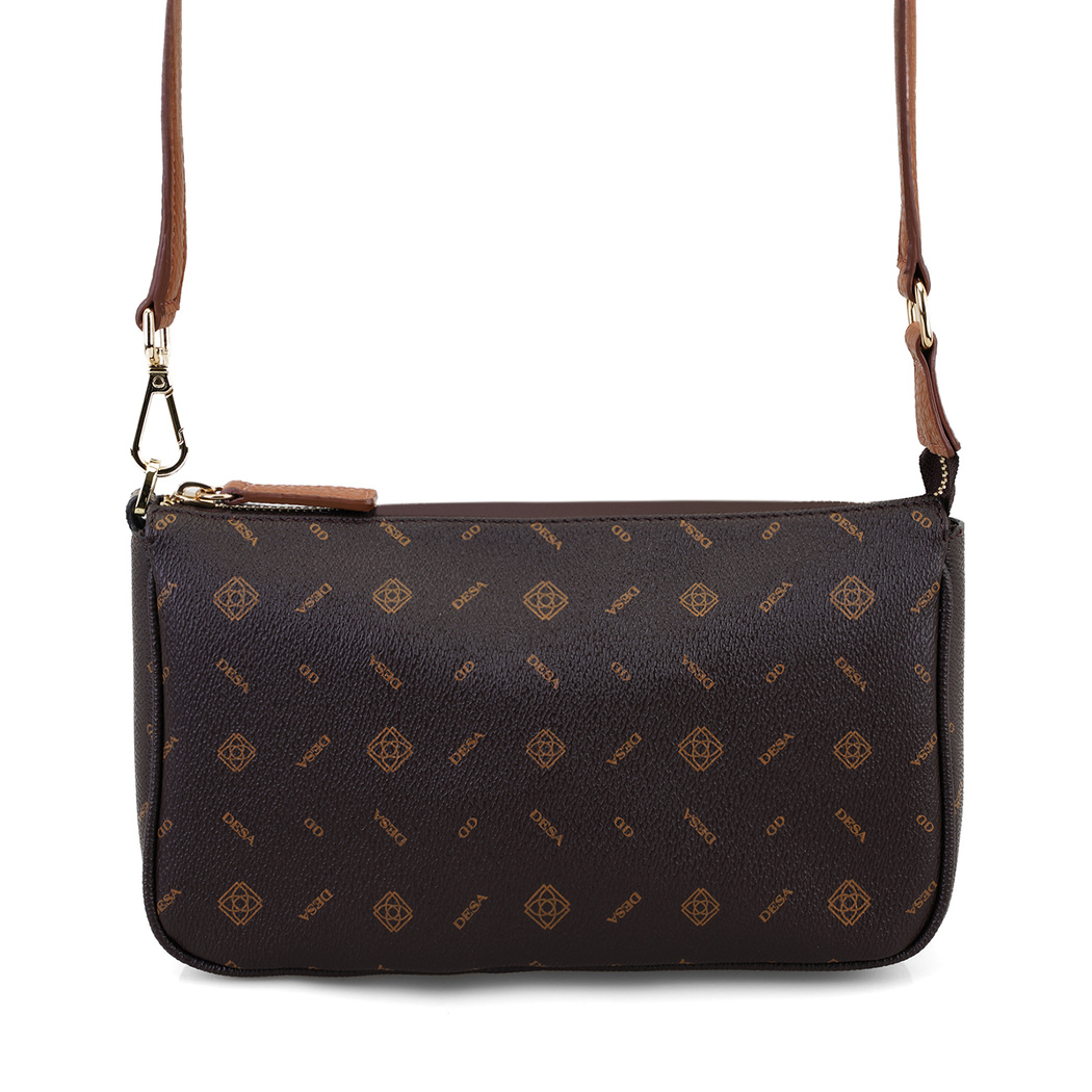 Klaus Kahve Kadın Monogram Omuz Çantası