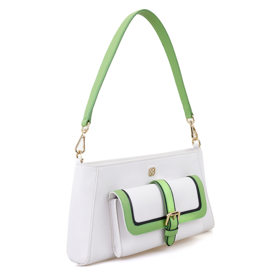 Knospe Beyaz Kadın Deri Omuz Çantası