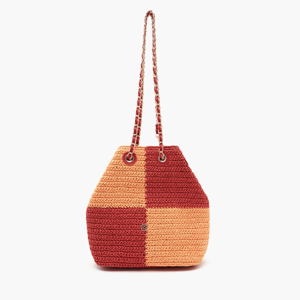 Kort Turuncu Kadın Hasır Omuz Çantası