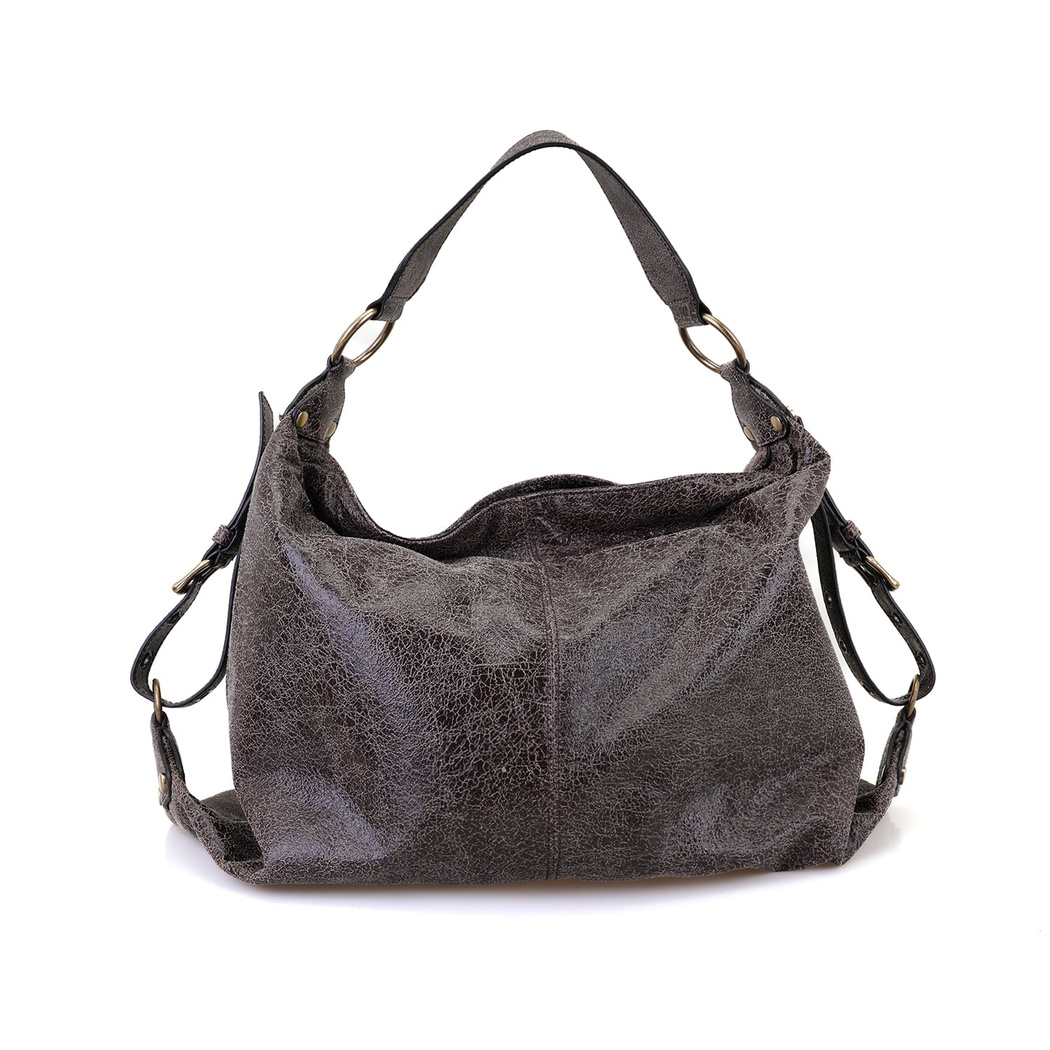 Krista Kahve Kadın Deri Omuz Çantası