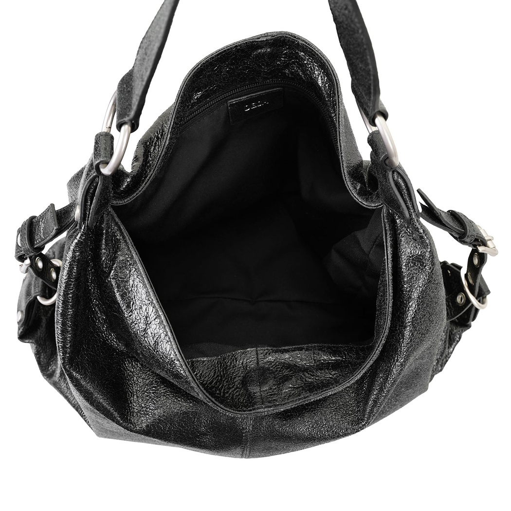 Krista Siyah Kadın Deri Omuz Çantası