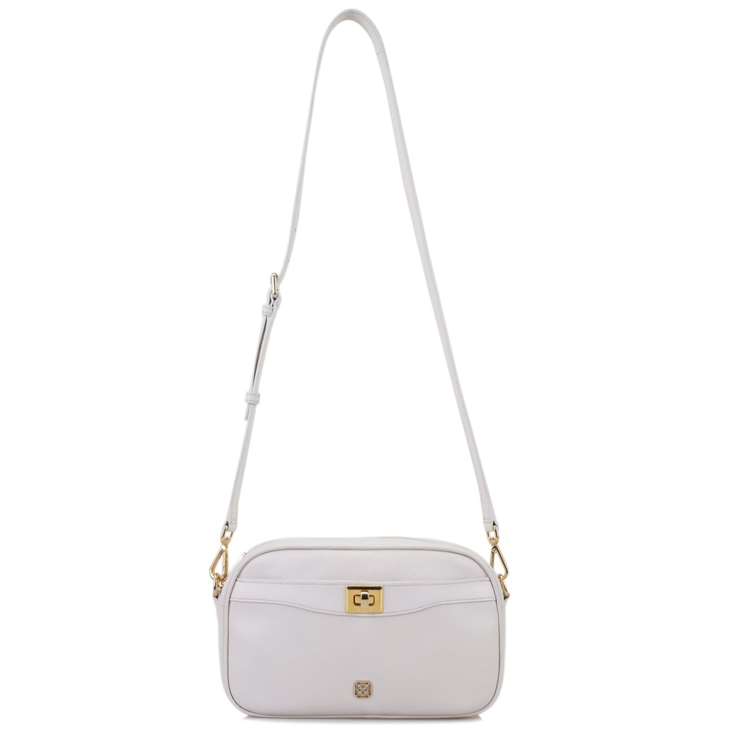 Krokus Ekru Kadın Deri Postacı Çantası