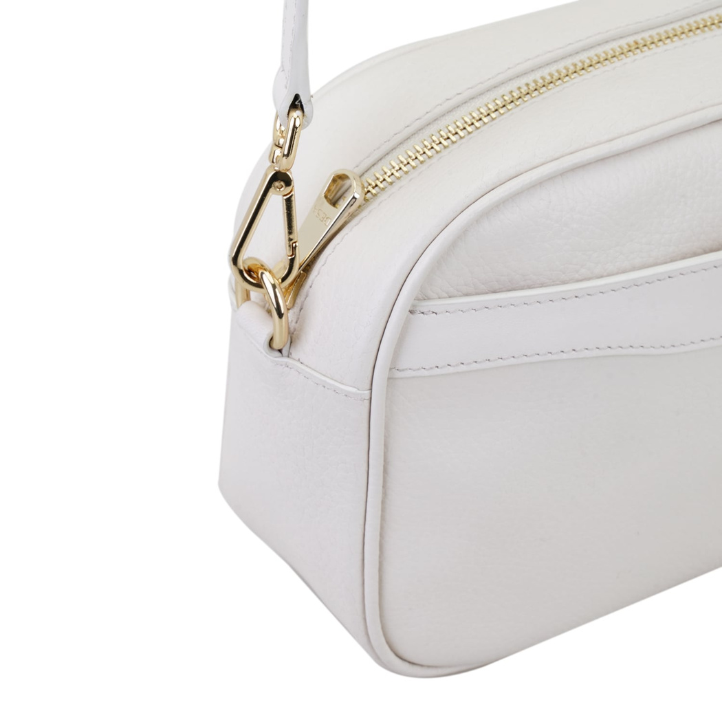 Krokus Ekru Kadın Deri Postacı Çantası