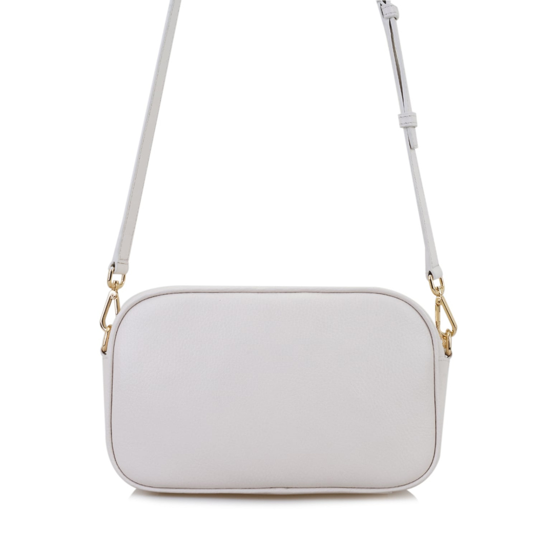 Krokus Ekru Kadın Deri Postacı Çantası