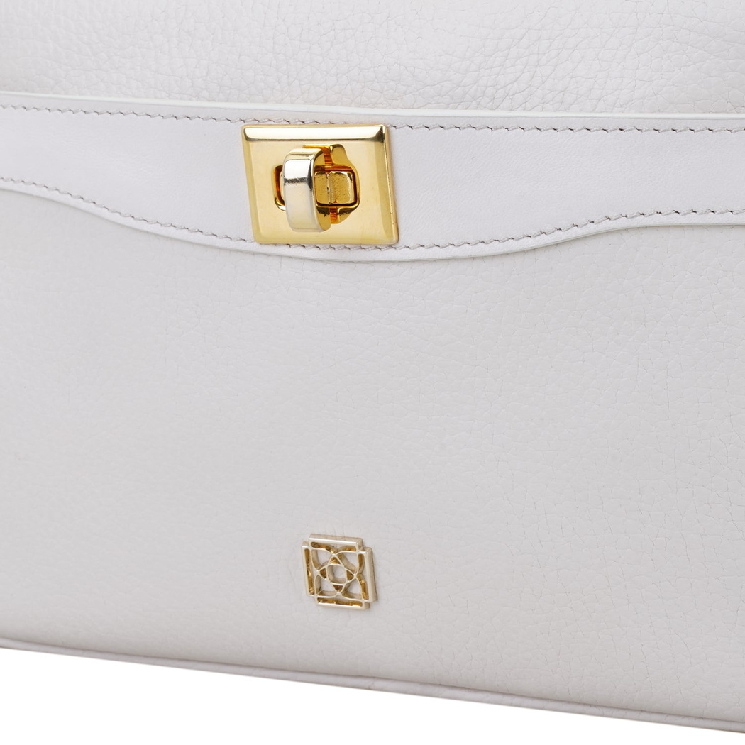 Krokus Ekru Kadın Deri Postacı Çantası