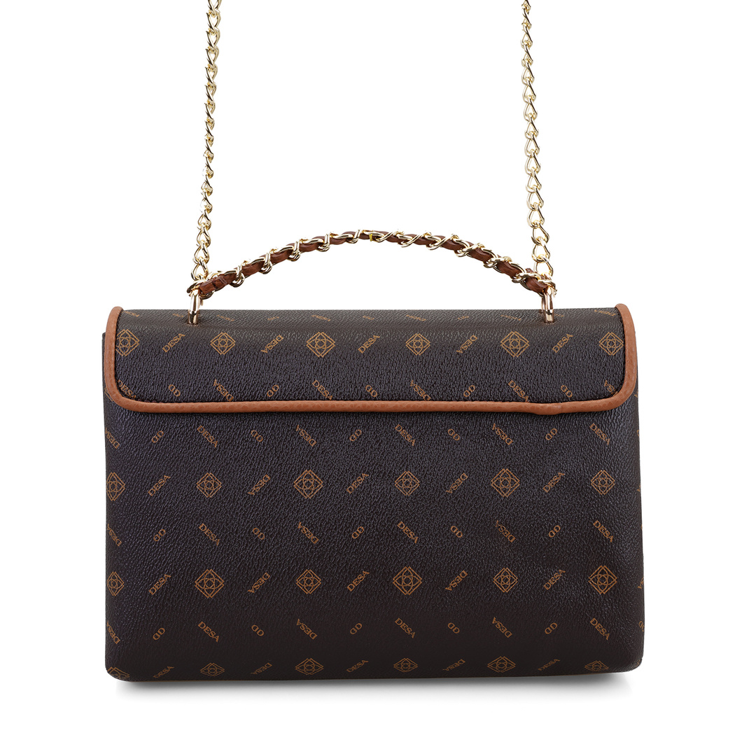 Kyle Kahve Kadın Monogram Deri Omuz Çantası