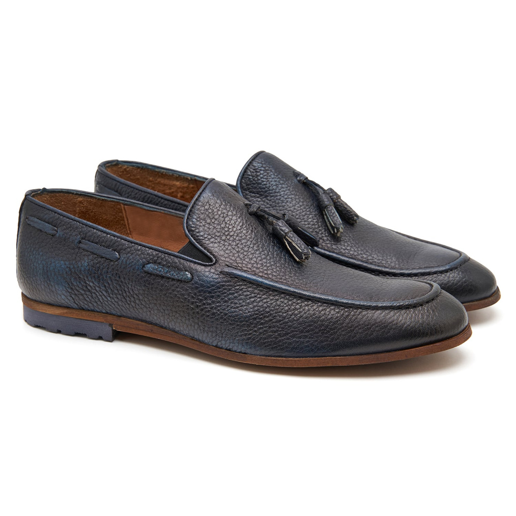 Lacivert Bazyli Erkek Deri Loafer