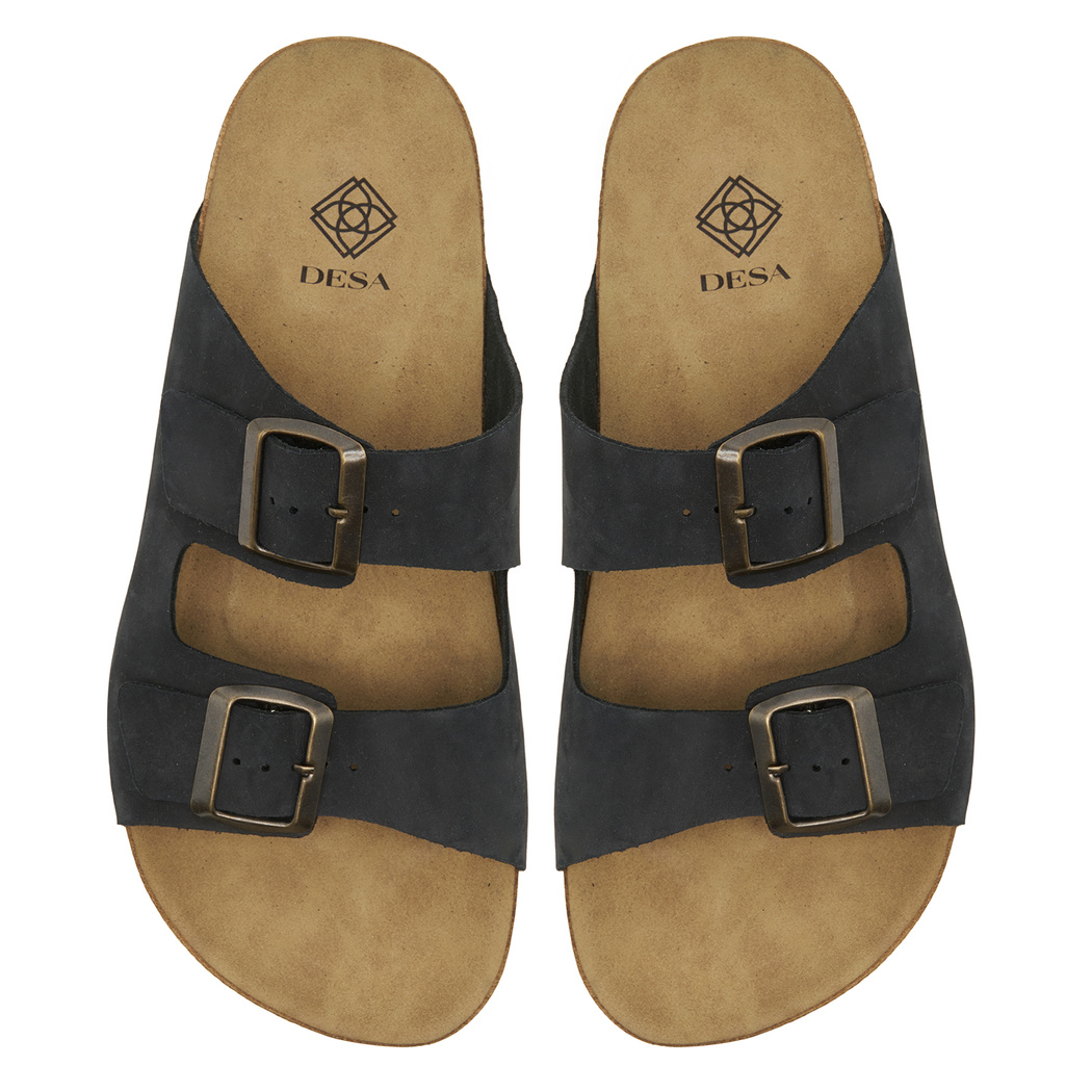 Lacivert Brian Erkek Deri Terlik