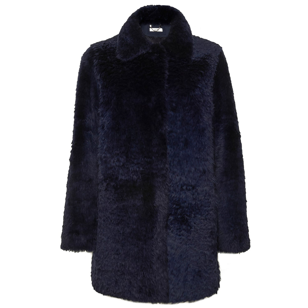 Lacivert Clara Kadın Kürk Kaban