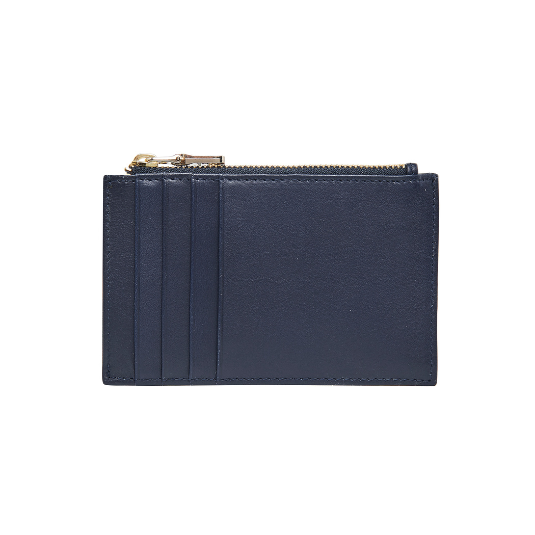 Lacivert Fermuarlı Deri Kartlık