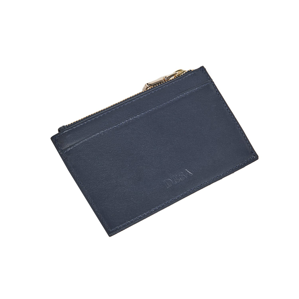 Lacivert Fermuarlı Deri Kartlık
