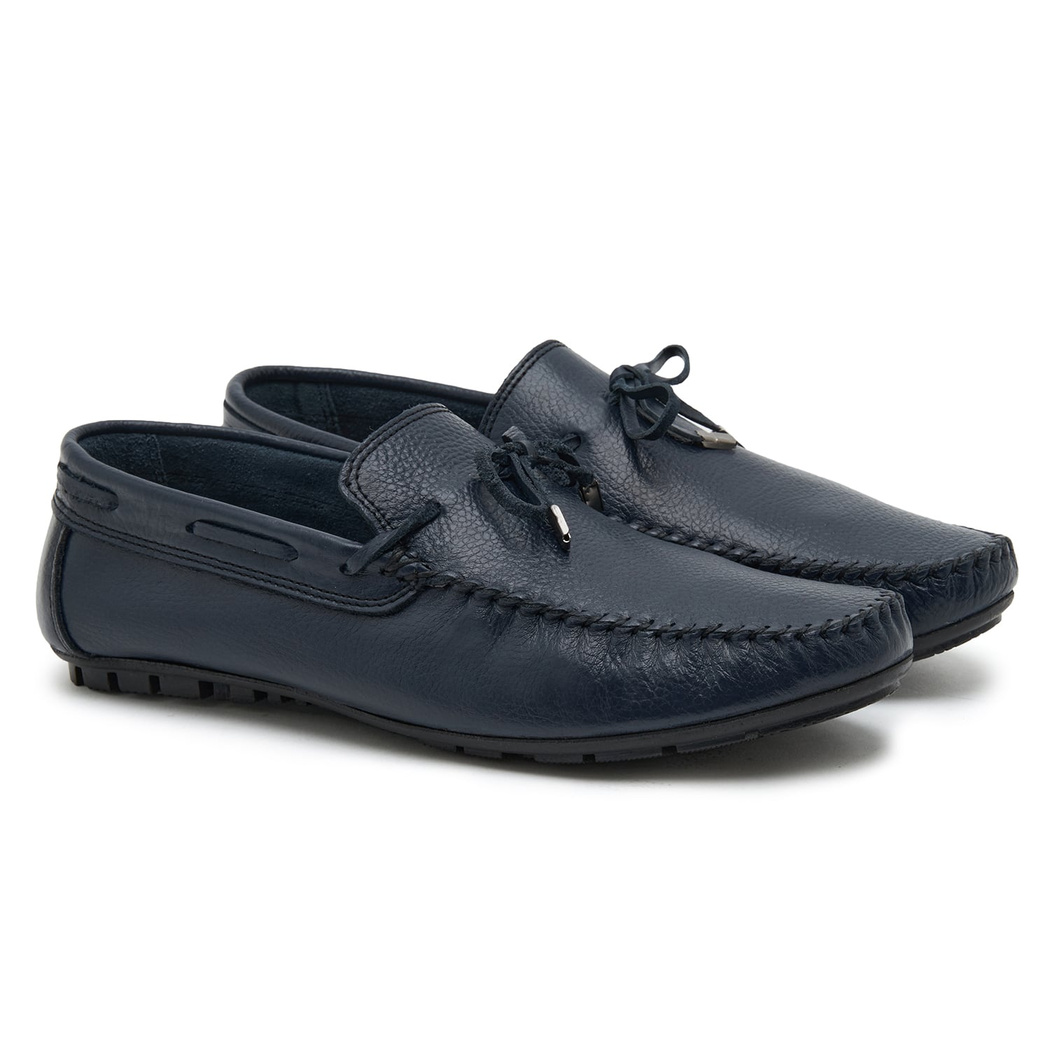 Lacivert Leon Erkek Deri Loafer