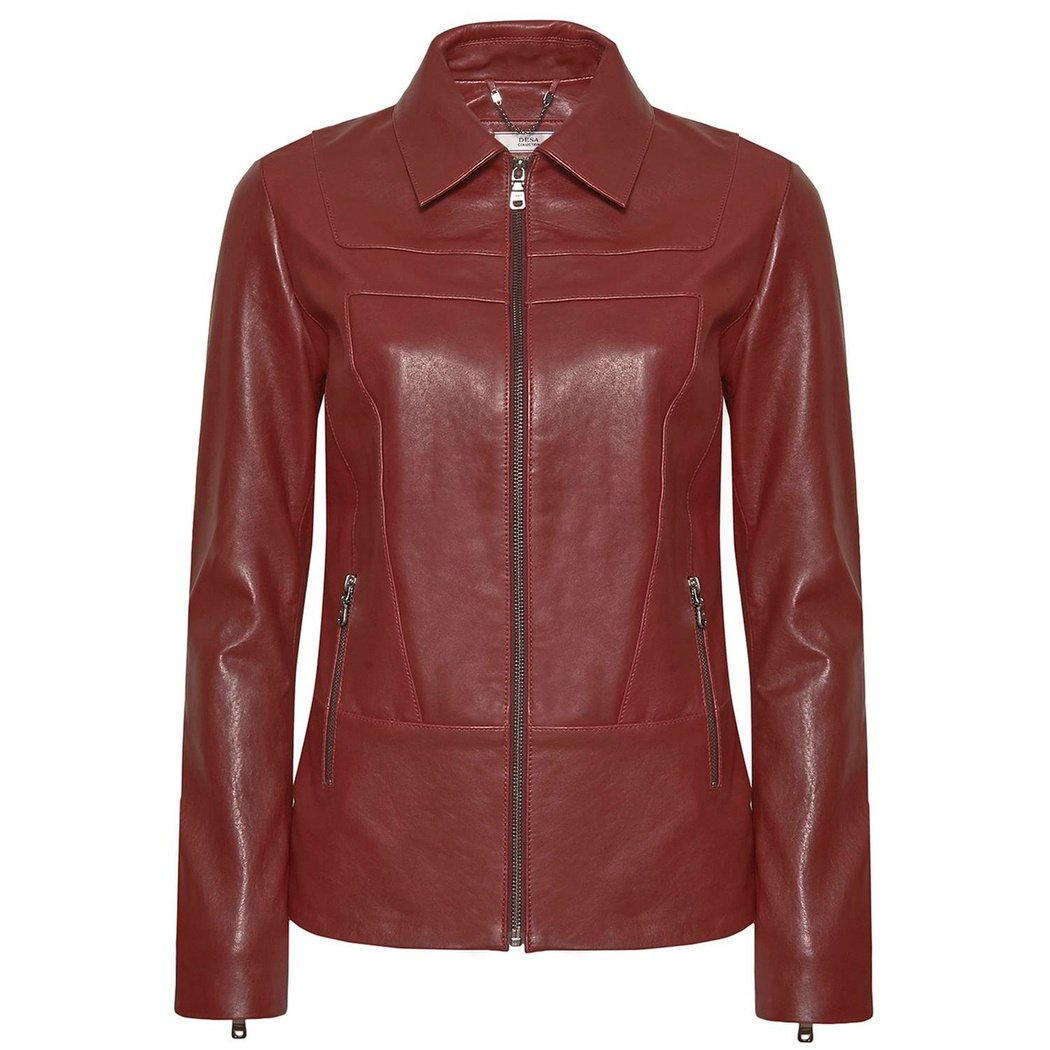 Laura Kadın Gömlek Yakalı Deri Mont