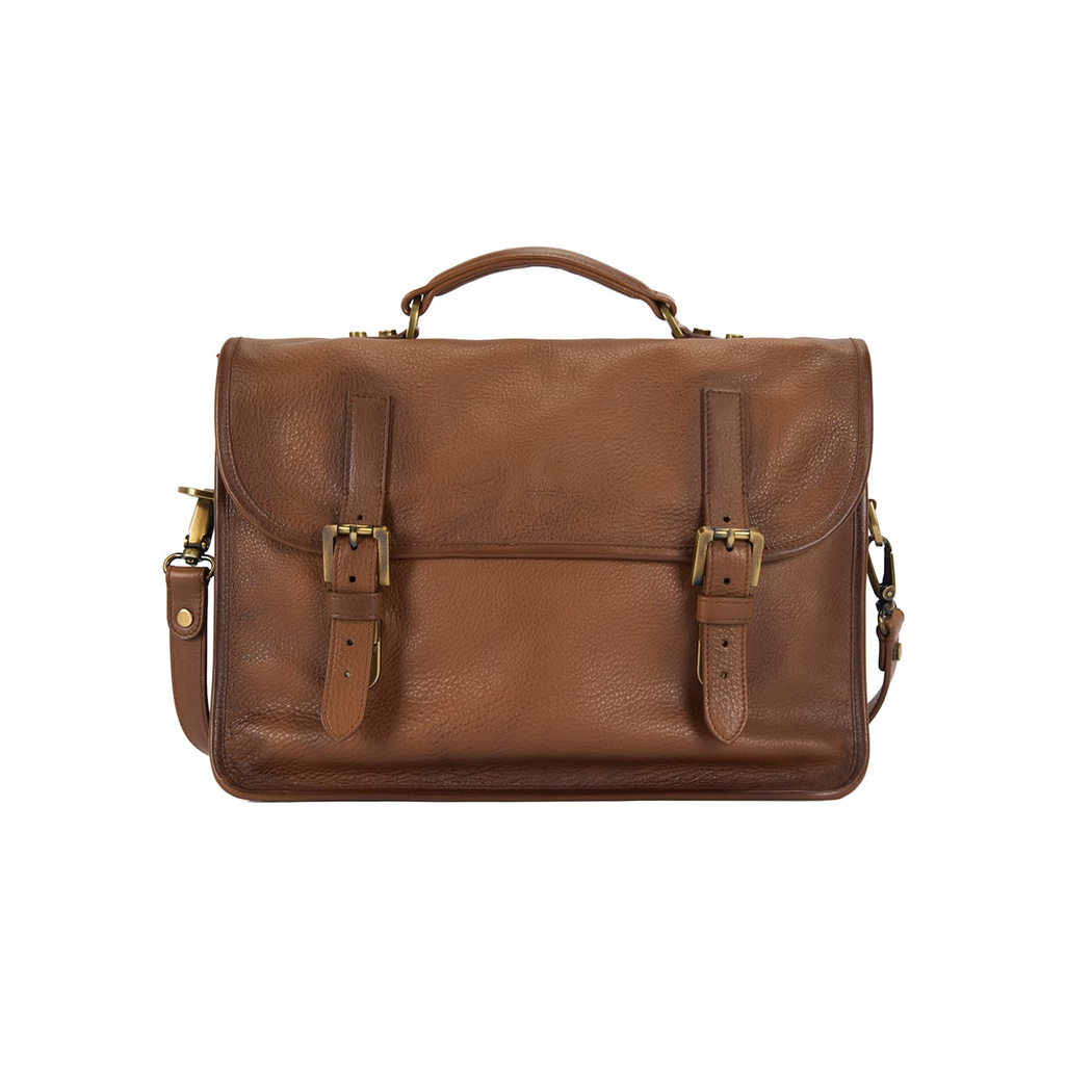 Leonel Kahve Vintage Deri Evrak Çantası