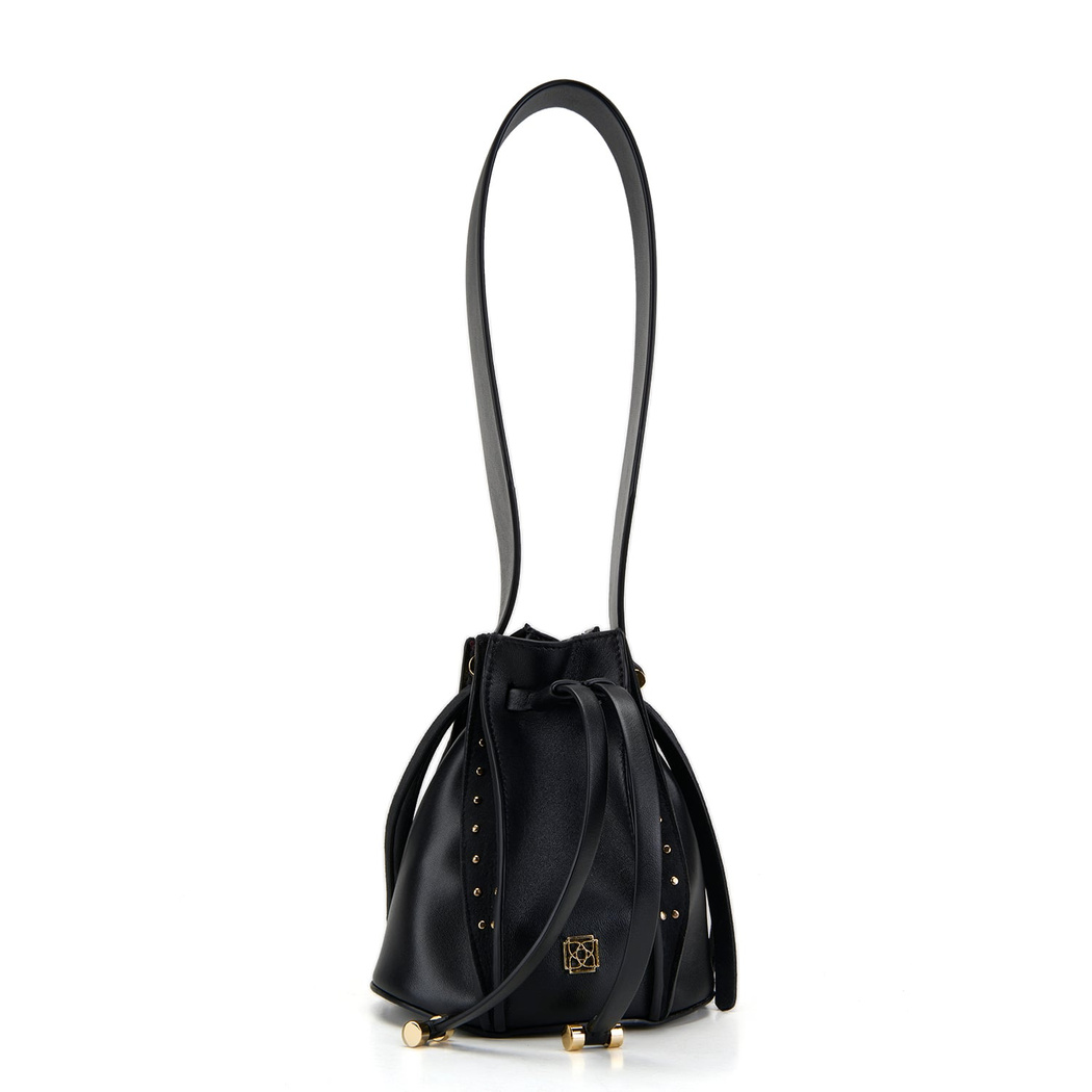 Lesi Siyah Kadın Deri Omuz Çantası