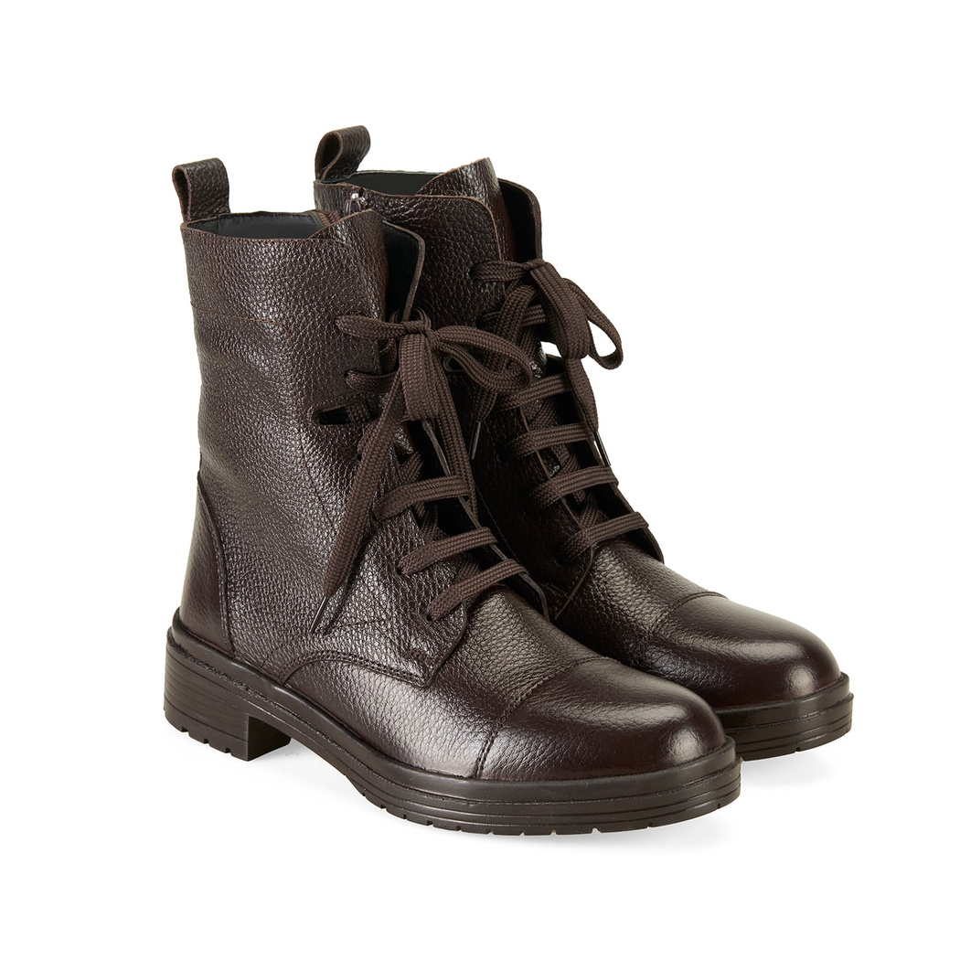 Lias Kahve Kadın Fermuarlı Deri Bot